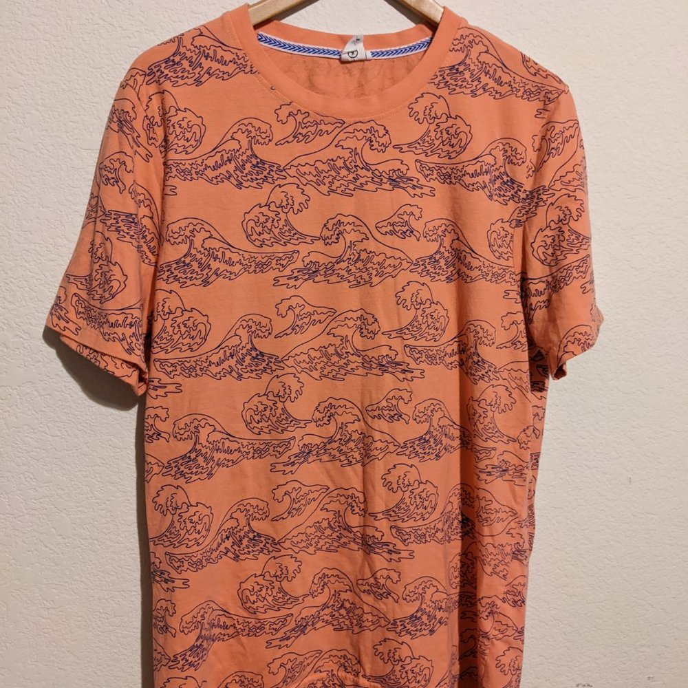 XL Men's T-shirt w/Wave (Surf) Print by Reverse Threads
